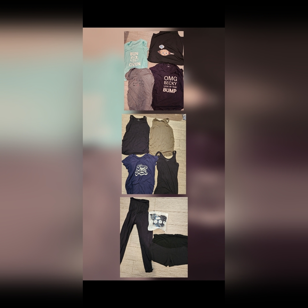 Motherhood Maternity Lot Xl Large T-shirt Tanks Shorts Leggings Belly Band